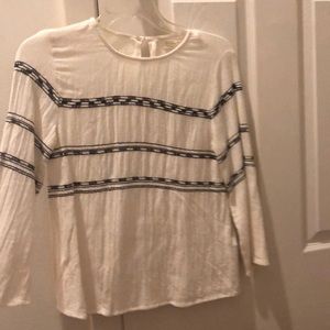 ZARA Girls long-sleeve white top, (size 11/12)